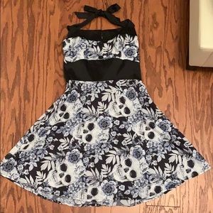 Halter tie back skeleton dress